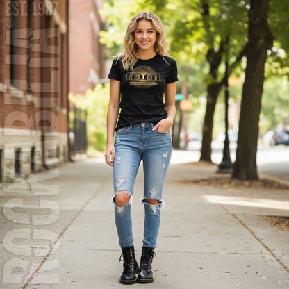 Eye Geo Glow (Sleeve Print) Ladies T-Shirt Junior Top