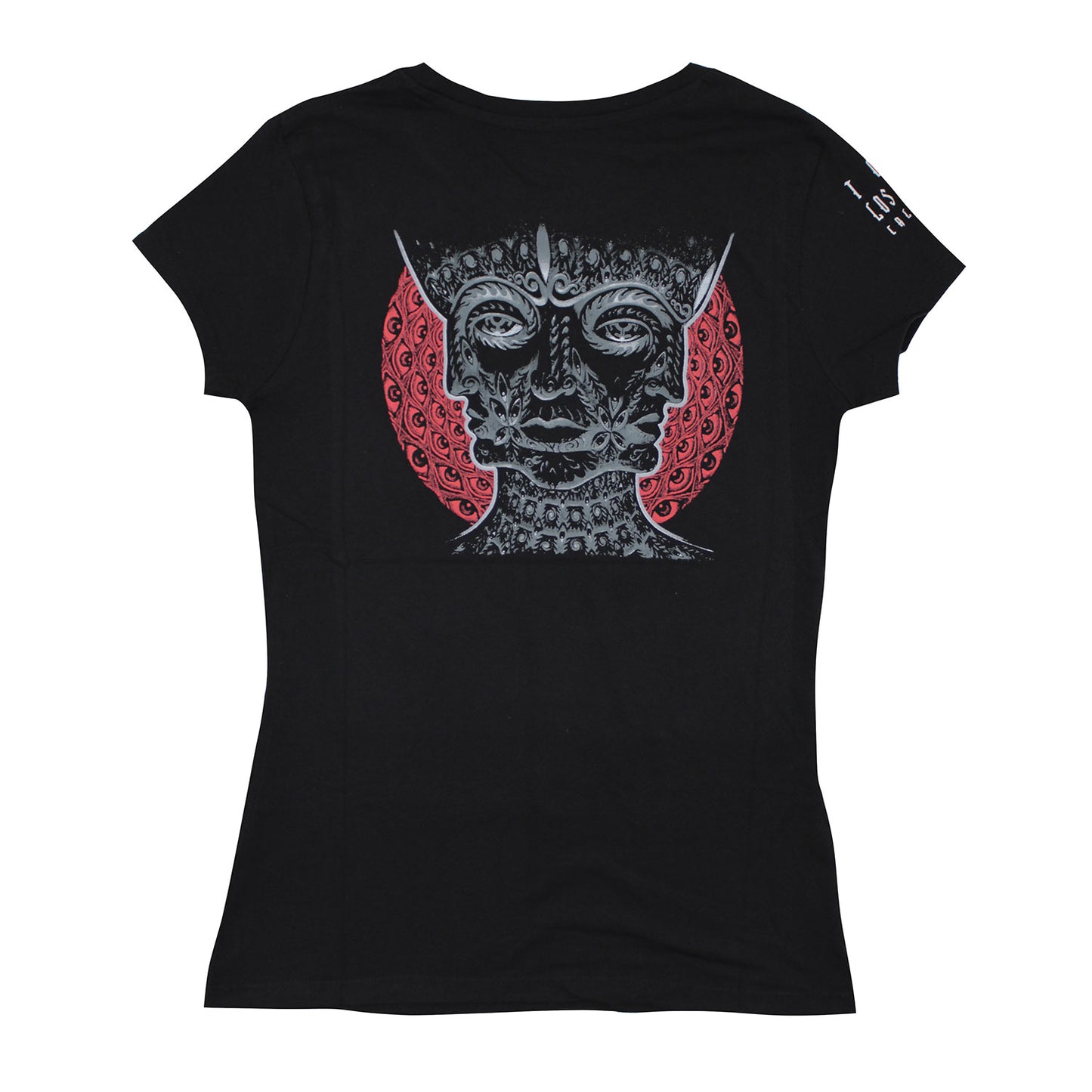 Shaded Box (Back & Sleeve Print) Ladies T-Shirt Junior Top