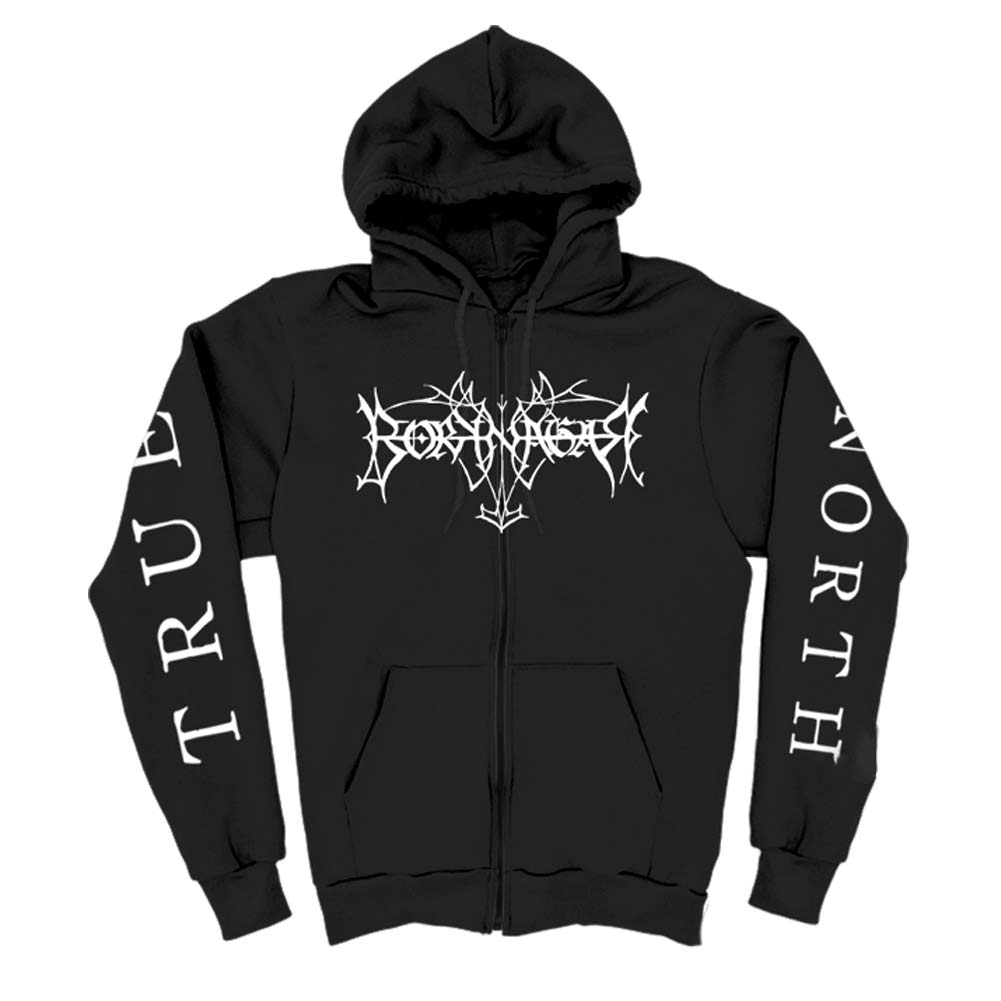 Borknagar True North Zip Up Hoodie Zippered Hooded Sweatshirt Front