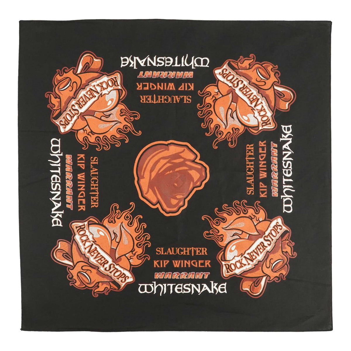 Whitesnake Rock Never Stops Bandana Front