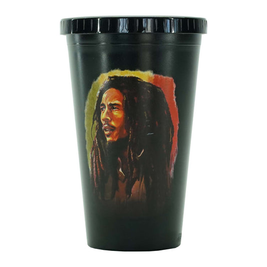 Bob Marley Portrait Straw Tumbler Front