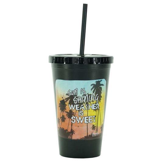 Bob Marley Sun Is Shining Weather Is Sweet Straw Tumbler Front