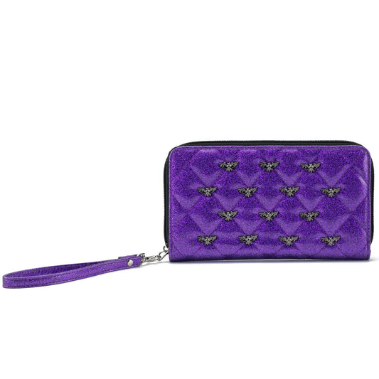 Rock Rebel Studded Bats Zip Around Wallet (Bats Stud) Girls Wallet Front