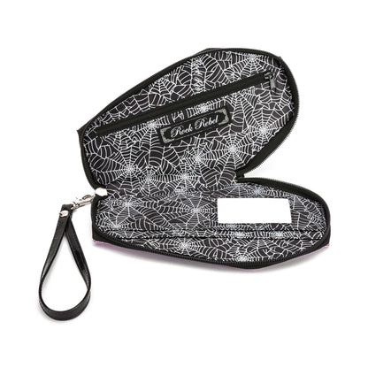 Bride Of Frankenstein We Belong Dead Glitter Coffin Zip Around Wallet by Rock Rebel Girls Wallet Back