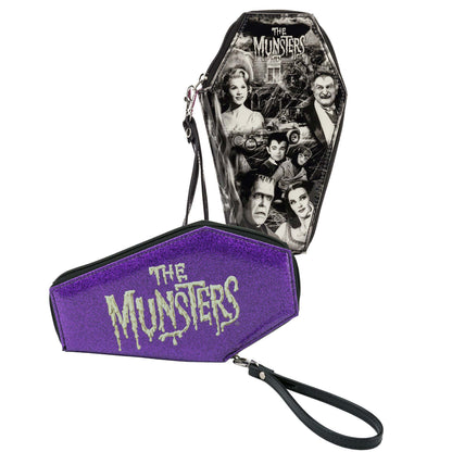 Munsters Glitter Coffin Zip Around Wallet by Rock Rebel Girls Wallet Front