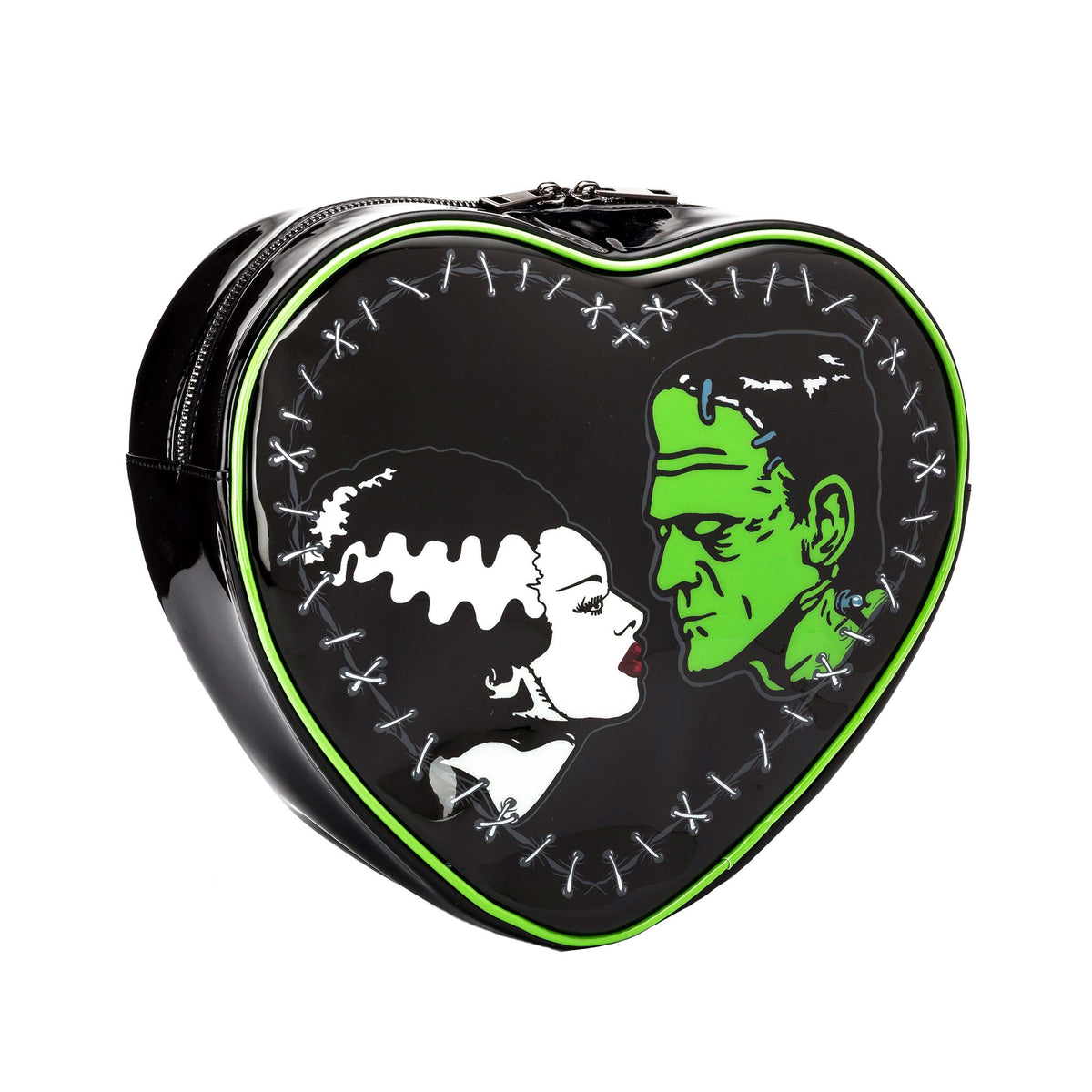 Bride Of Frankenstein Bride/Frank Heart Purse by Rock Rebel Girls Handbag Front