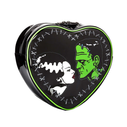 Bride Of Frankenstein Bride/Frank Heart Purse by Rock Rebel Girls Handbag Front