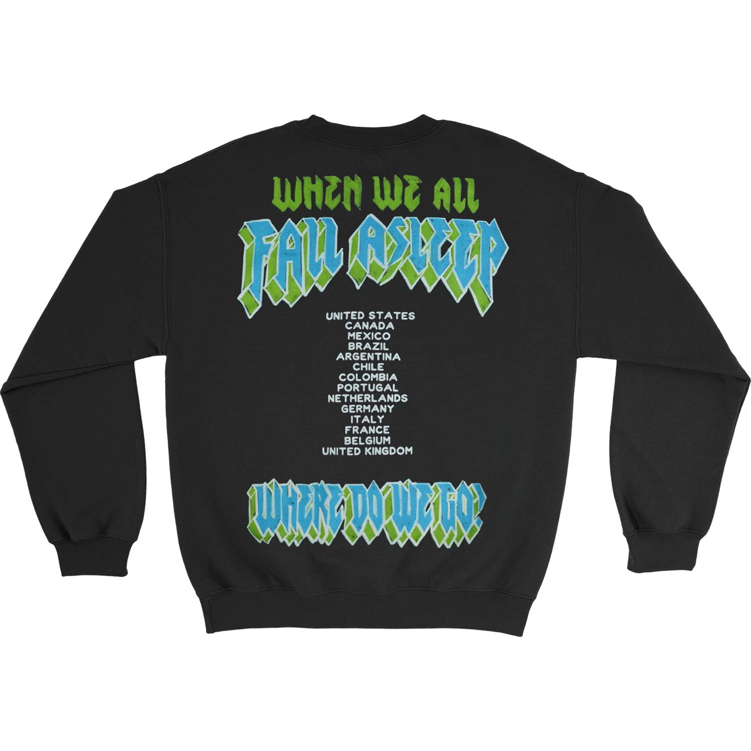 Billie Eilish World Tour Crew Fleece Sweatshirt Back
