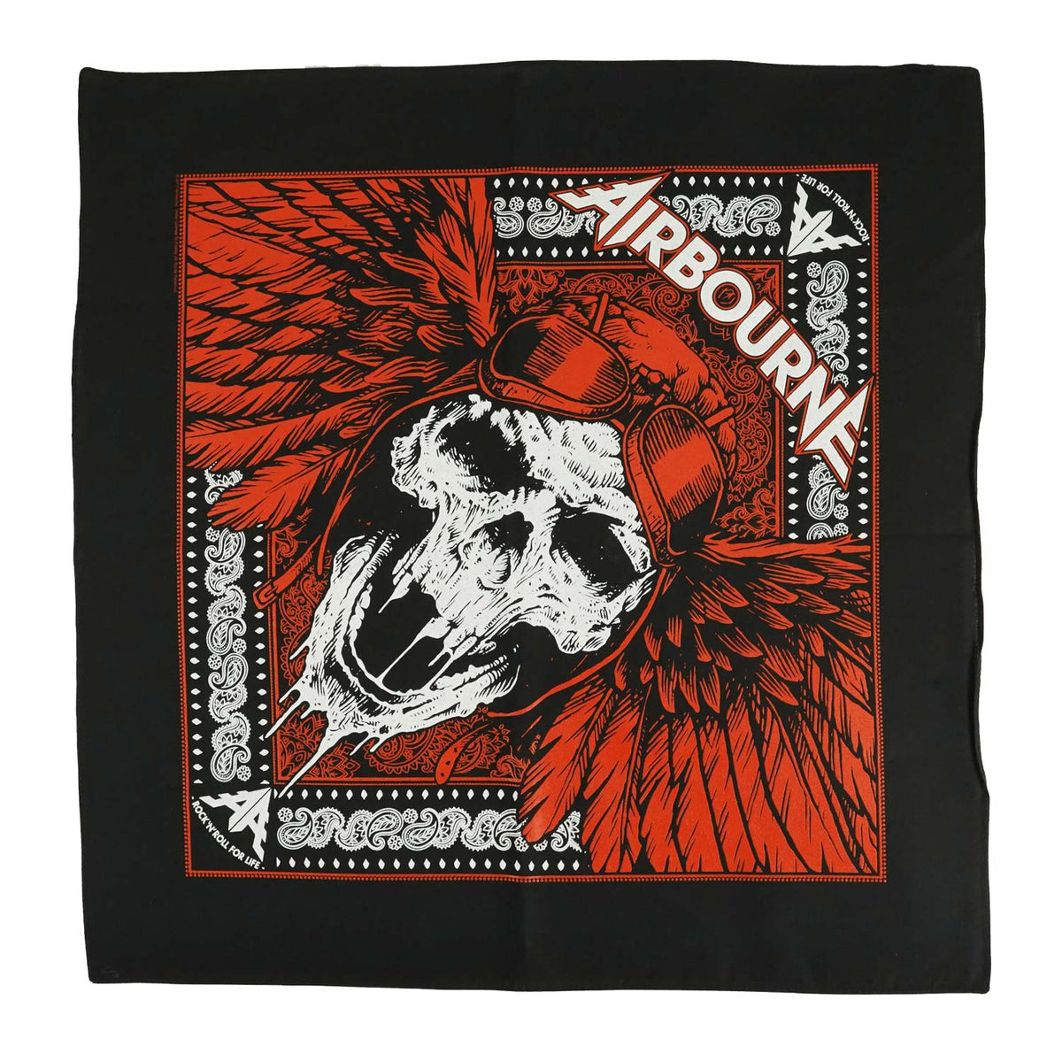 Airbourne Red Skull Bandana Front
