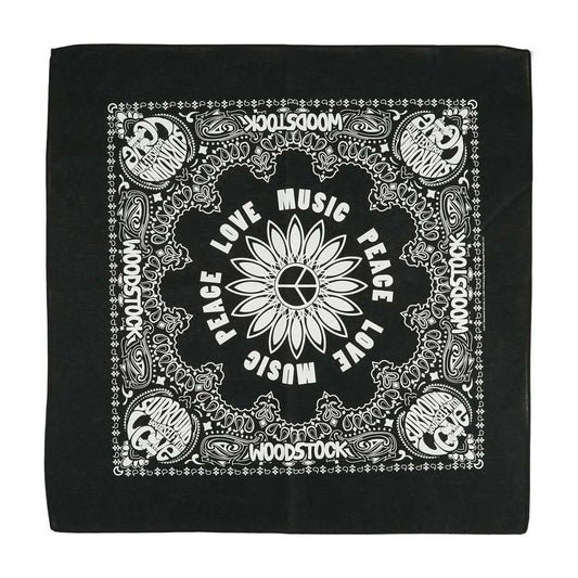Woodstock Peace Love Music Bandana Front