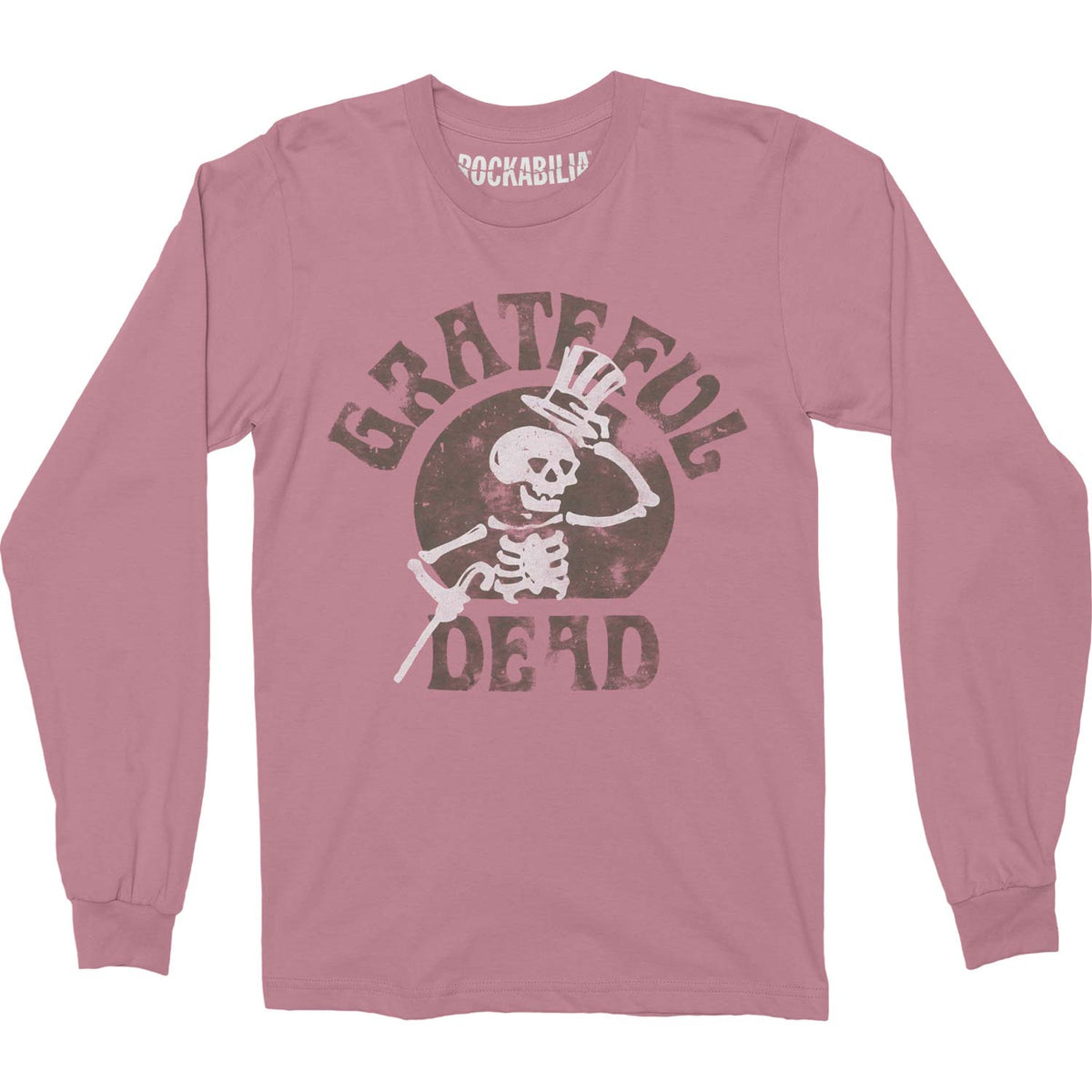 Grateful Dead Top Hat Skeleton Long Sleeve Crew T-shirt Long Sleeve Front