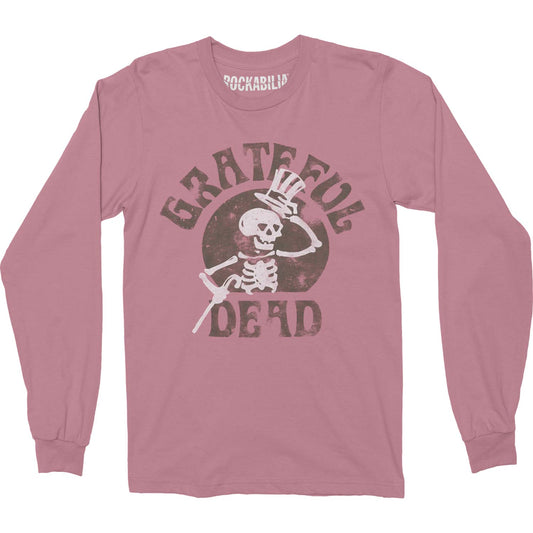 Grateful Dead Top Hat Skeleton Long Sleeve Crew T-shirt Long Sleeve Front