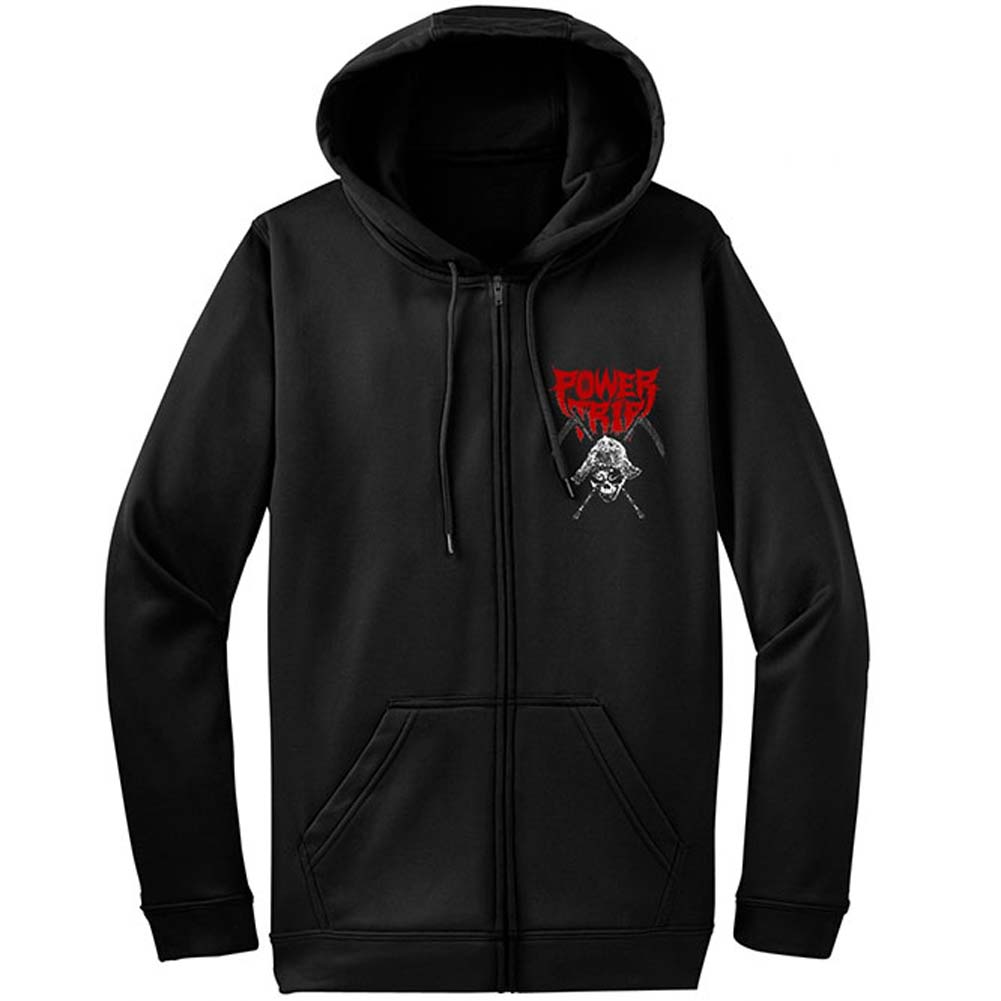 Power Trip Reaper ZIP UP HOODIE Zippered Hooded Sweatshirt Front
