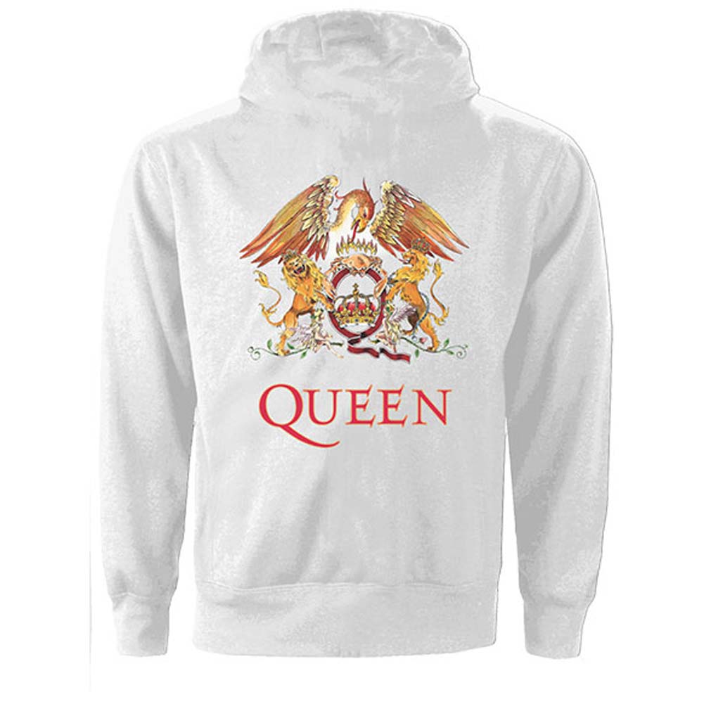 Queen Classic Crest (Back Print) Ladies Zipped Hoodie Girls Jr Hooded Sweatshirt Back