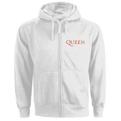 Queen Classic Crest (Back Print) Ladies Zipped Hoodie Girls Jr Hooded Sweatshirt Front