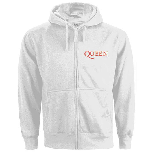 Queen Classic Crest (Back Print) Ladies Zipped Hoodie Girls Jr Hooded Sweatshirt Front