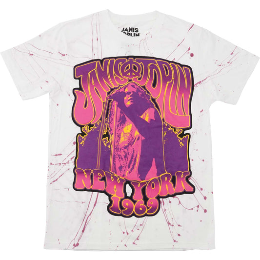 Janis Joplin Groovy with Microphone Tie Dye T-shirt Front