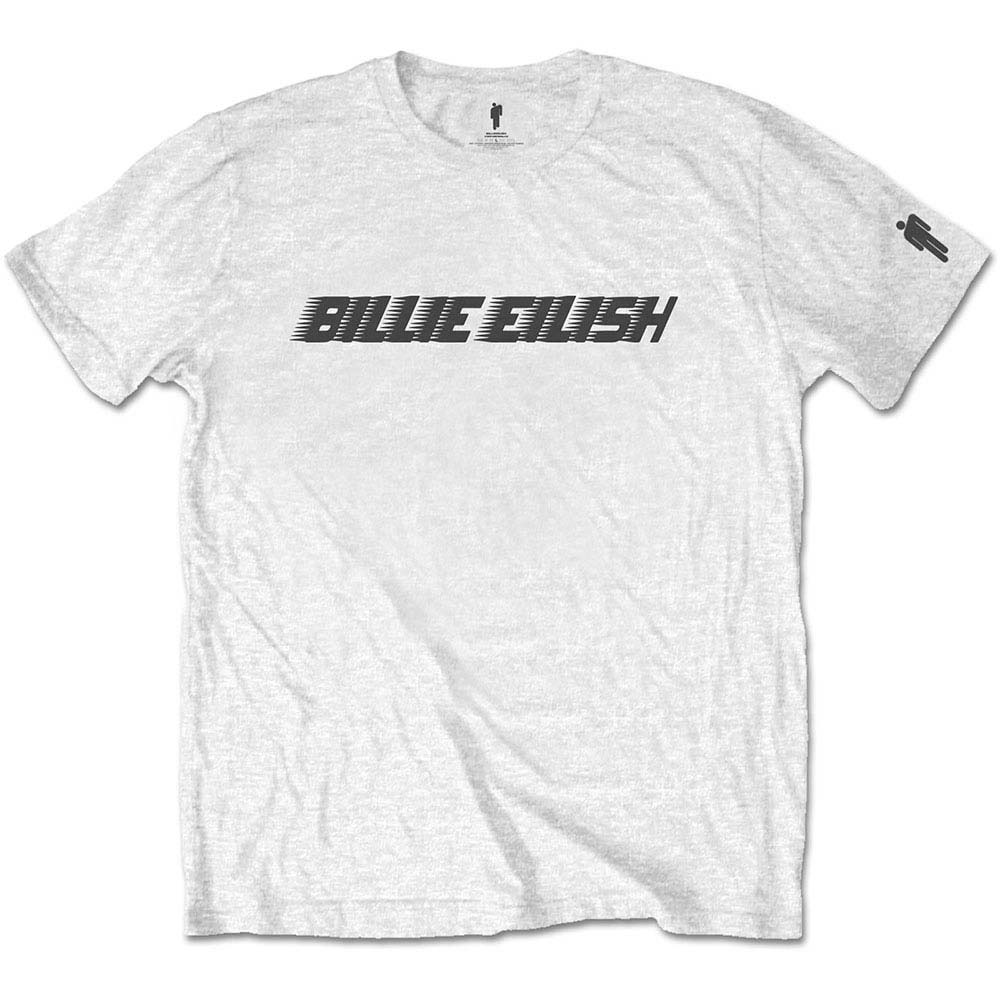 Billie Eilish Black Racer Logo (Sleeve Print) Childrens T-shirt Front