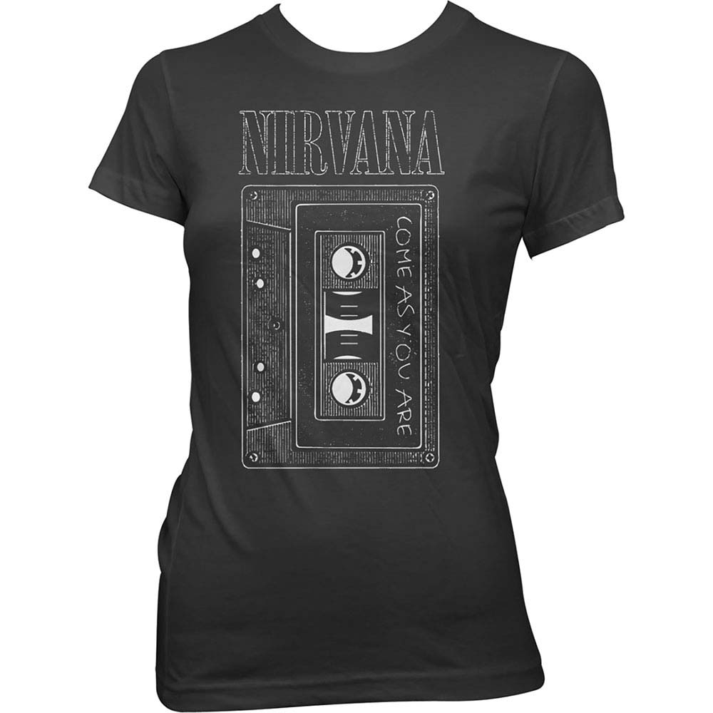 Nirvana As You Are Tape Ladies Tee Junior Top Front