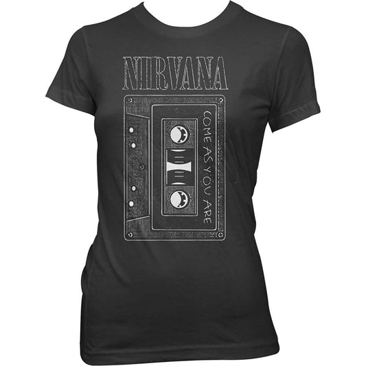 Nirvana As You Are Tape Ladies Tee Junior Top Front