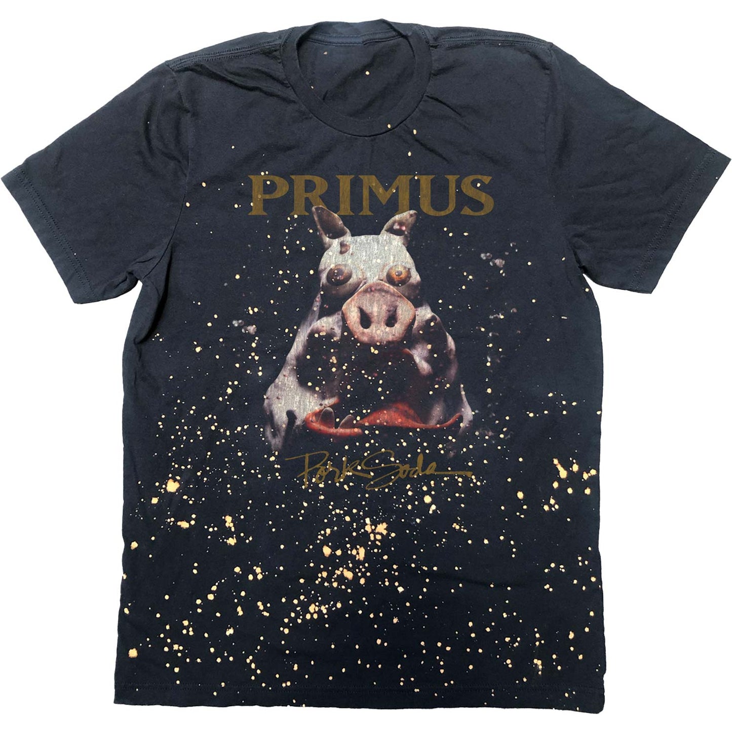 Primus Pork Soda Custom Bleach Splatter (Rockabilia Exclusive) Tie Dye T-shirt Front
