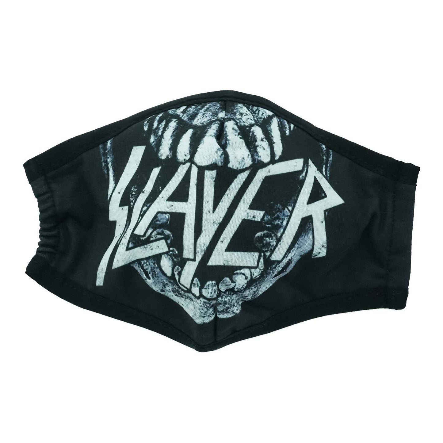 Slayer Vintage Distressed Logo Within Skull's Mouth Face Mask Front