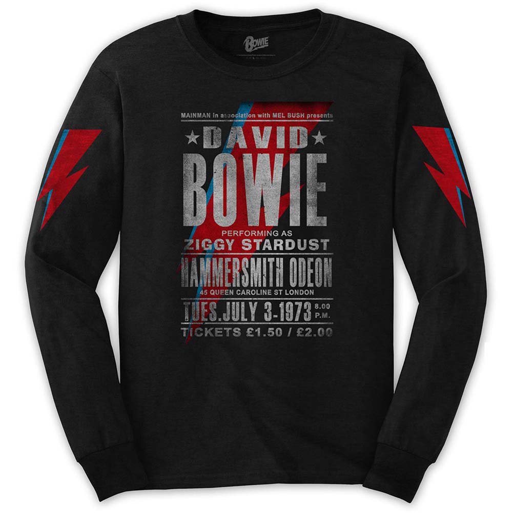 David Bowie Hammersmith Odeon (Arm Print) Long Sleeve Front