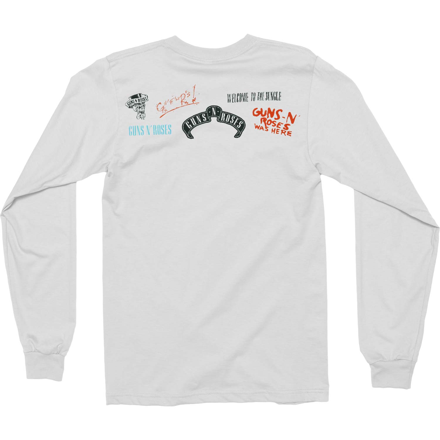 Guns N Roses Motorcross Logo (Back & Arm Print) Long Sleeve Back