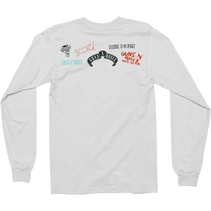 Guns N Roses Motorcross Logo (Back & Arm Print) Long Sleeve Back