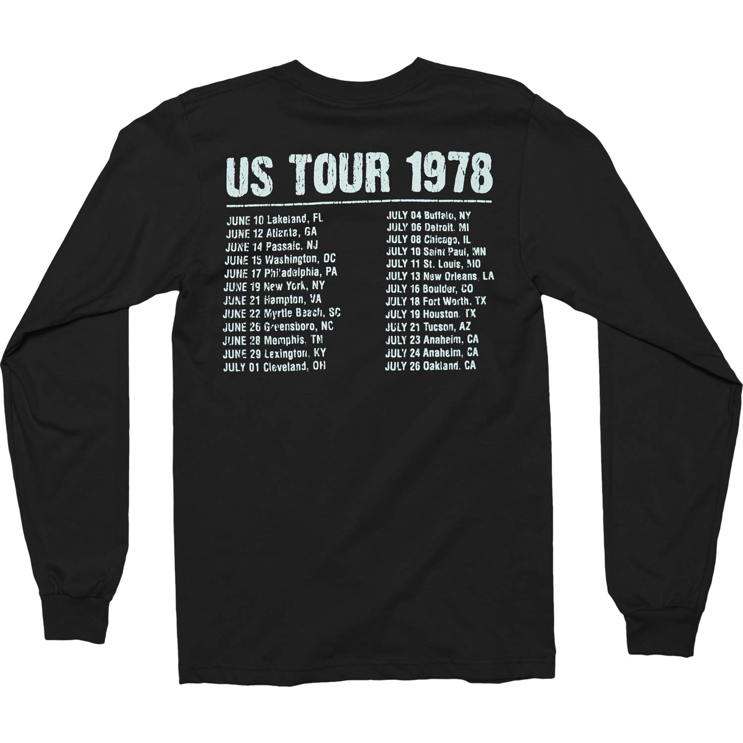Rolling Stones US Tour '78 (Back & Arm Print) Long Sleeve Back