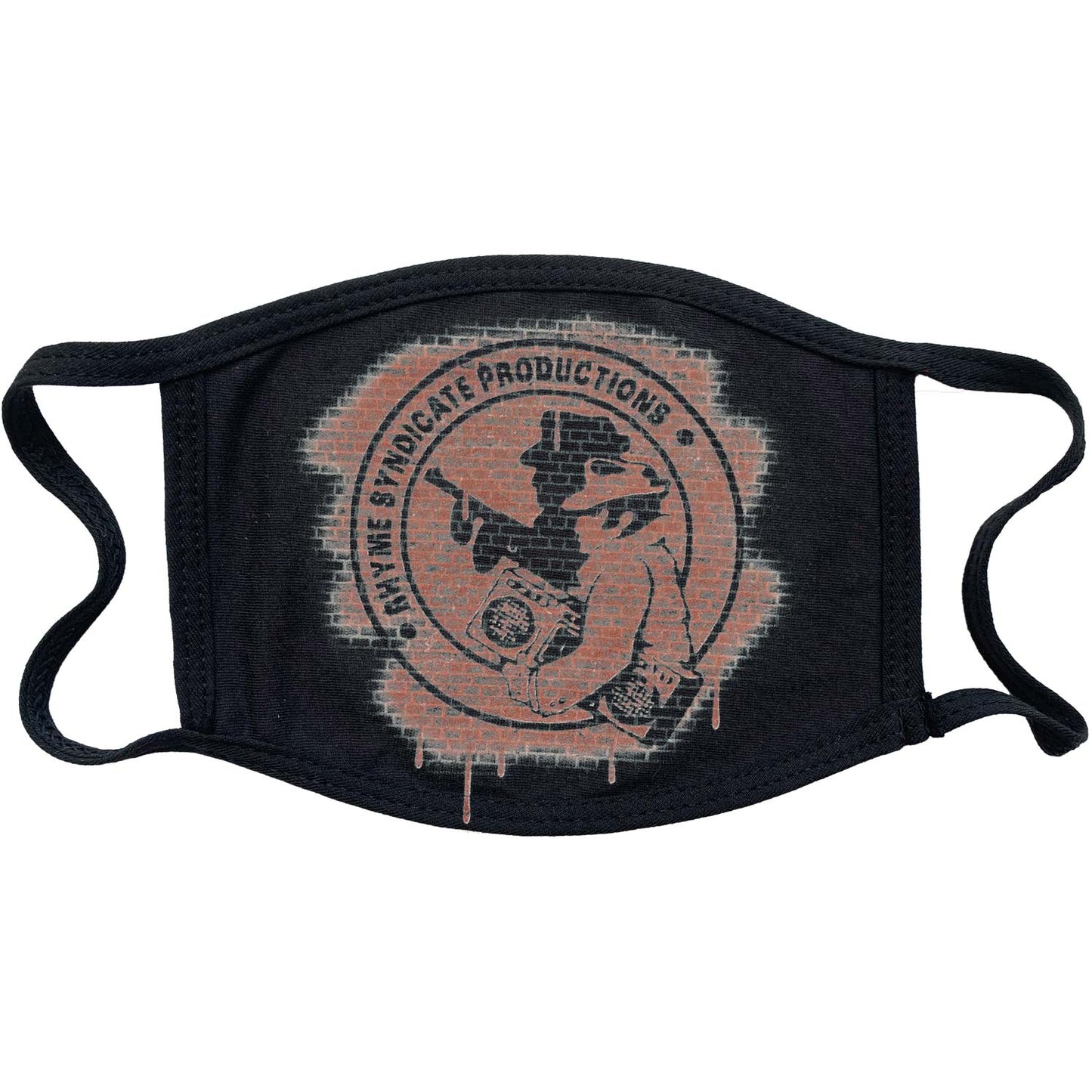 Rhyme Syndicate Records Logo Bricks Face Mask Front