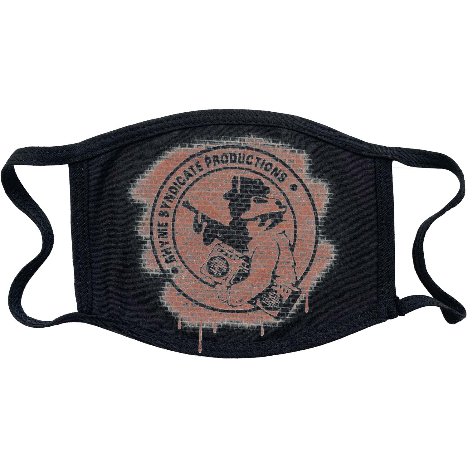 Rhyme Syndicate Records Logo Bricks Face Mask Front
