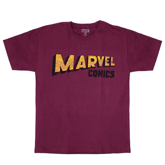 Marvel Comics Warped Logo Slim Fit T-shirt Front