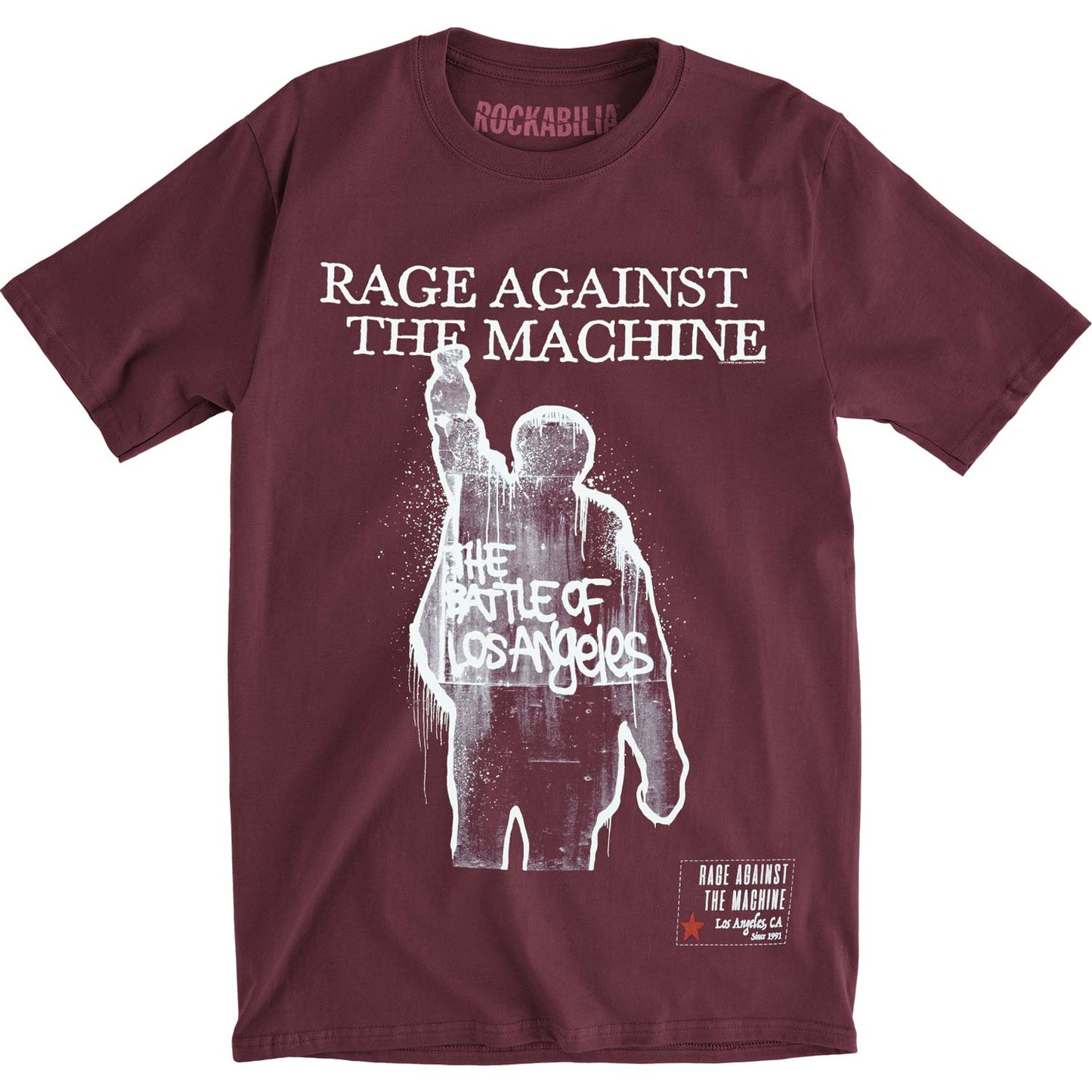 Rage Against The Machine BOLA Album Cover (Back Print) Slim Fit T-shirt Front