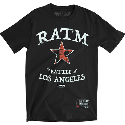 Rage Against The Machine Battle Star (Back Print) Slim Fit T-shirt Front