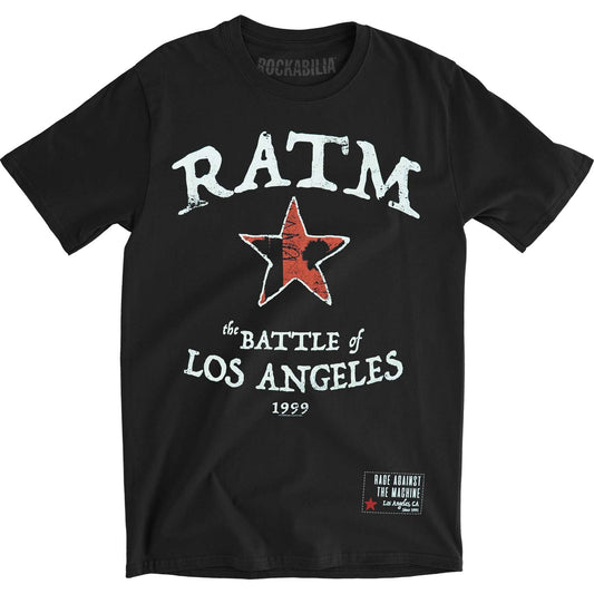 Rage Against The Machine Battle Star (Back Print) Slim Fit T-shirt Front