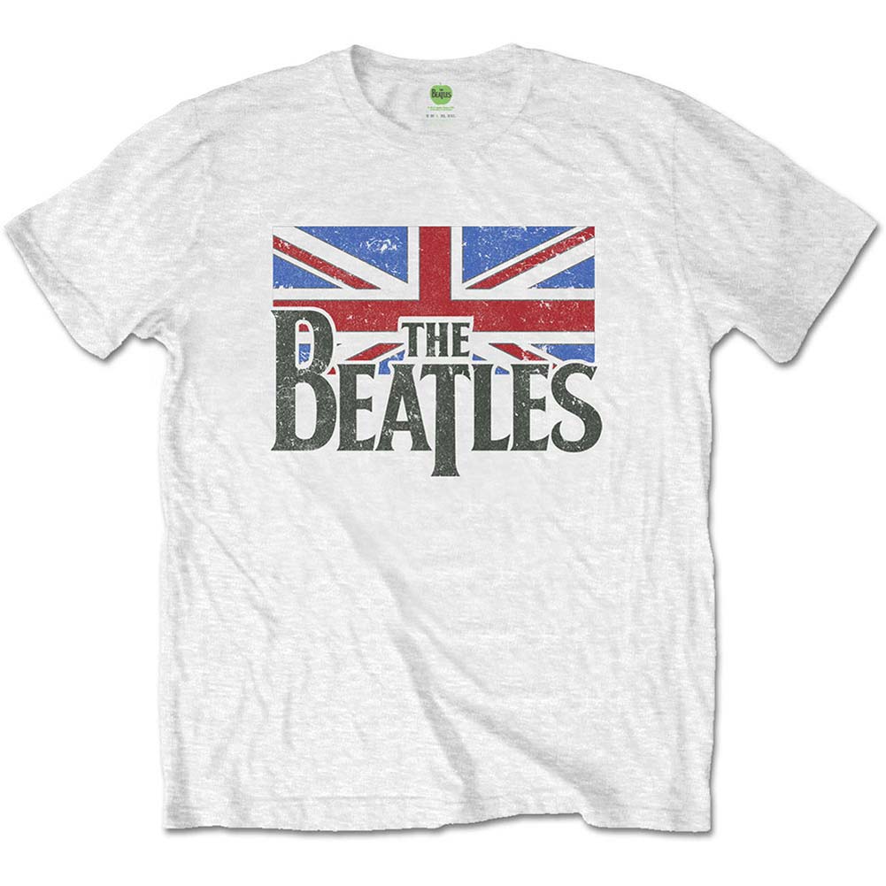 Beatles Logo & Vintage Flag Kids Tee Childrens T-shirt Front