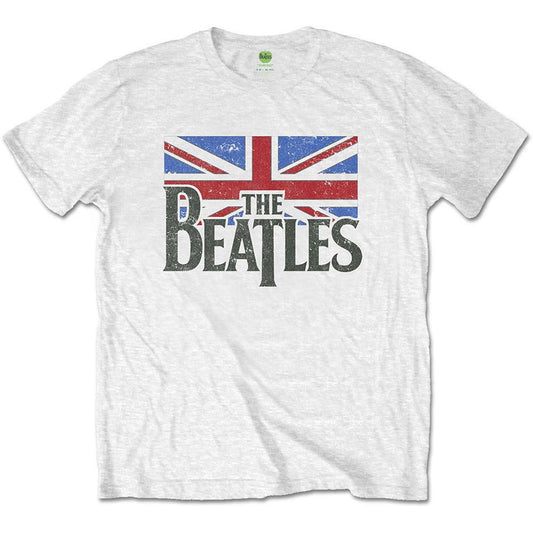 Beatles Logo & Vintage Flag Kids Tee Childrens T-shirt Front
