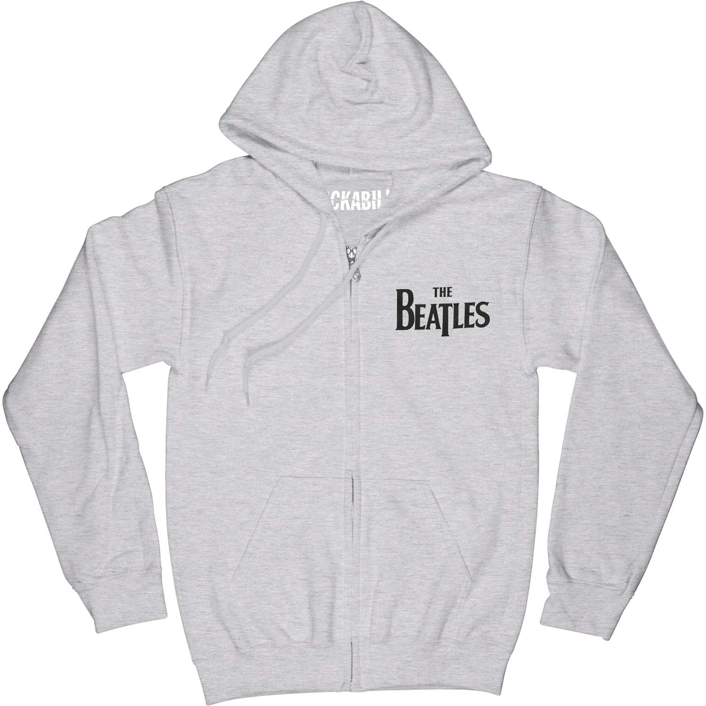 Beatles Drop T Logo (Back Print) Zippered Hooded Sweatshirt Front
