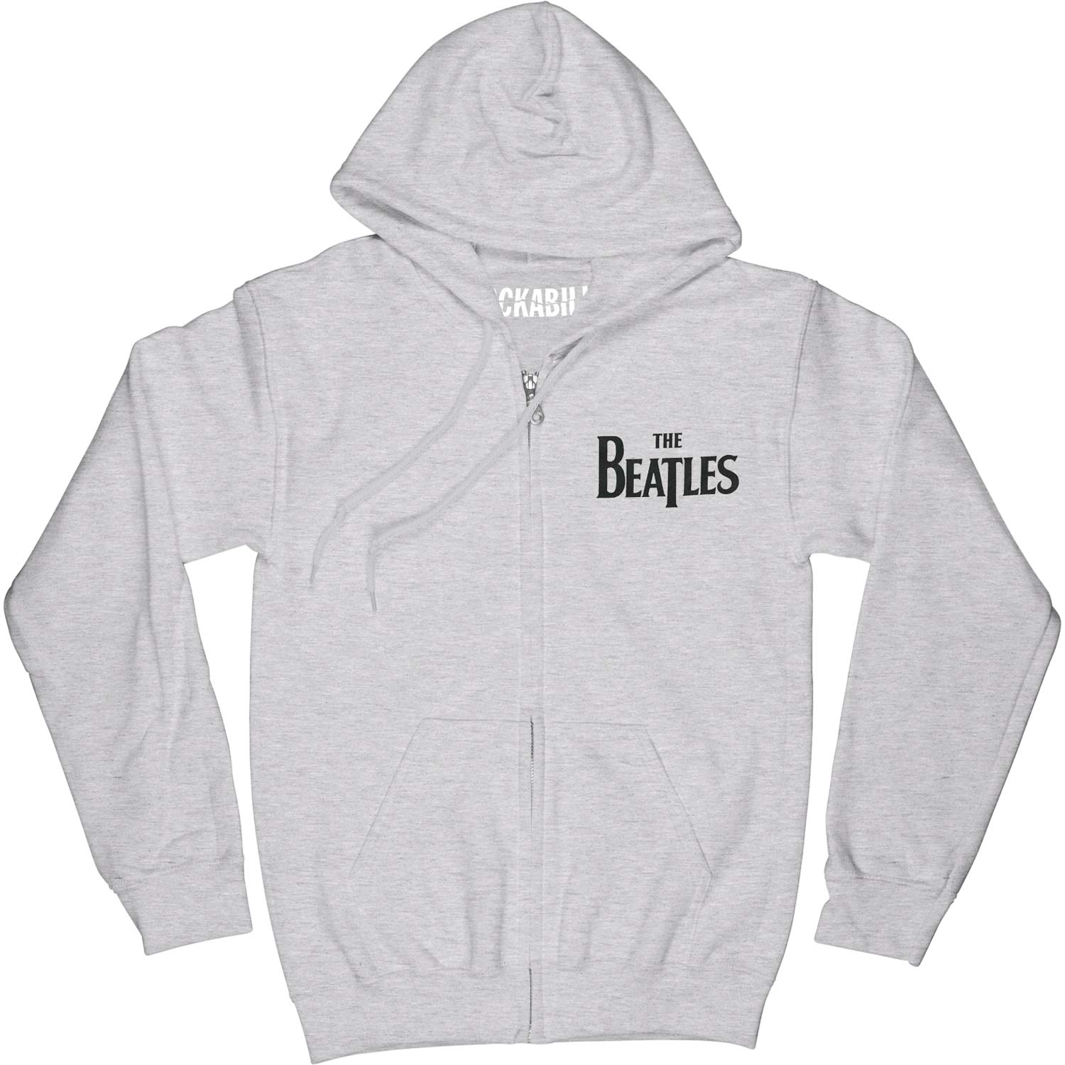 Beatles Drop T Logo (Back Print) Zippered Hooded Sweatshirt Front