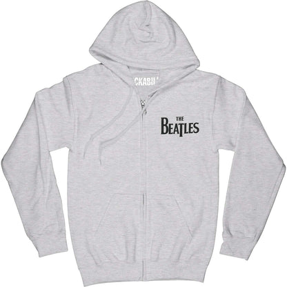 Beatles Drop T Logo (Back Print) Zippered Hooded Sweatshirt Front