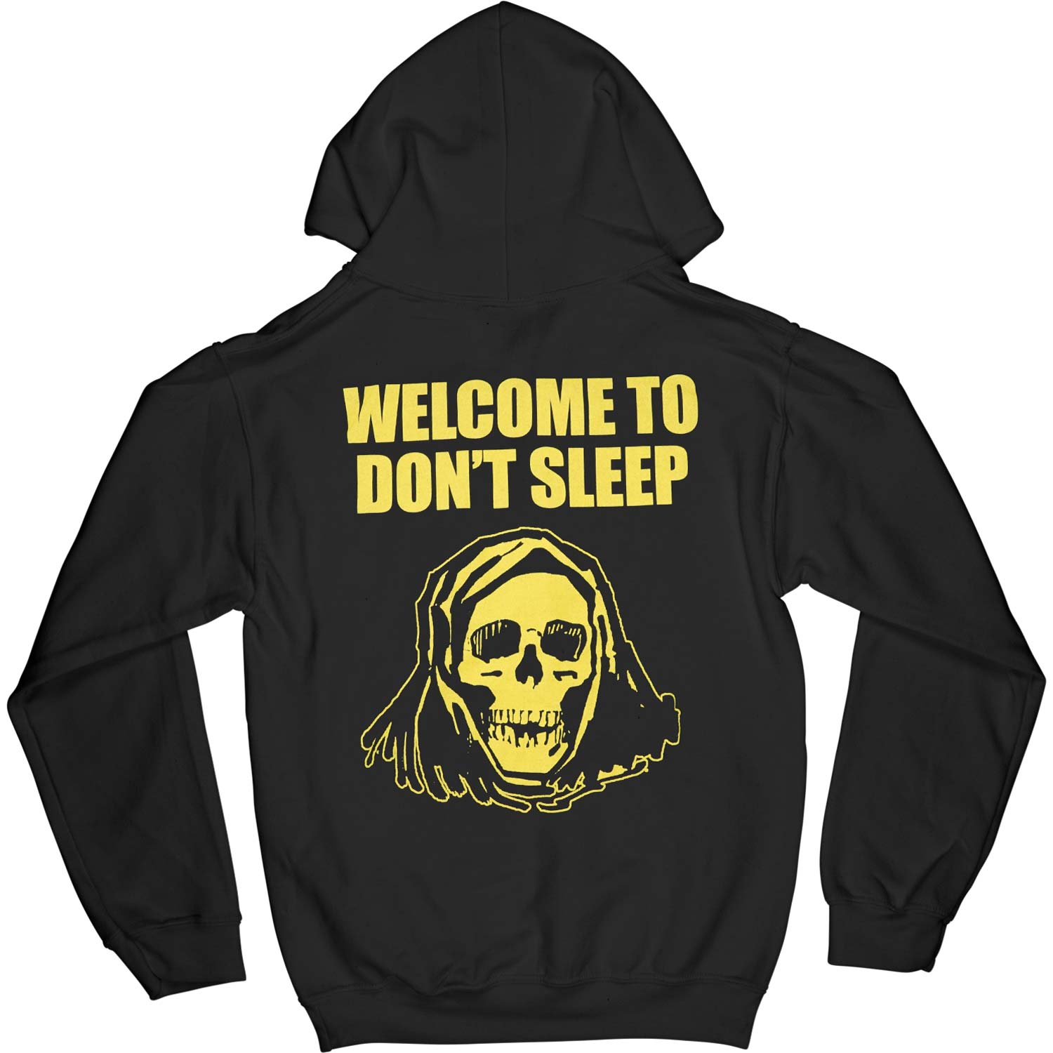 Welcome To Don't Sleep (Champion) Zippered Hooded Sweatshirt Back