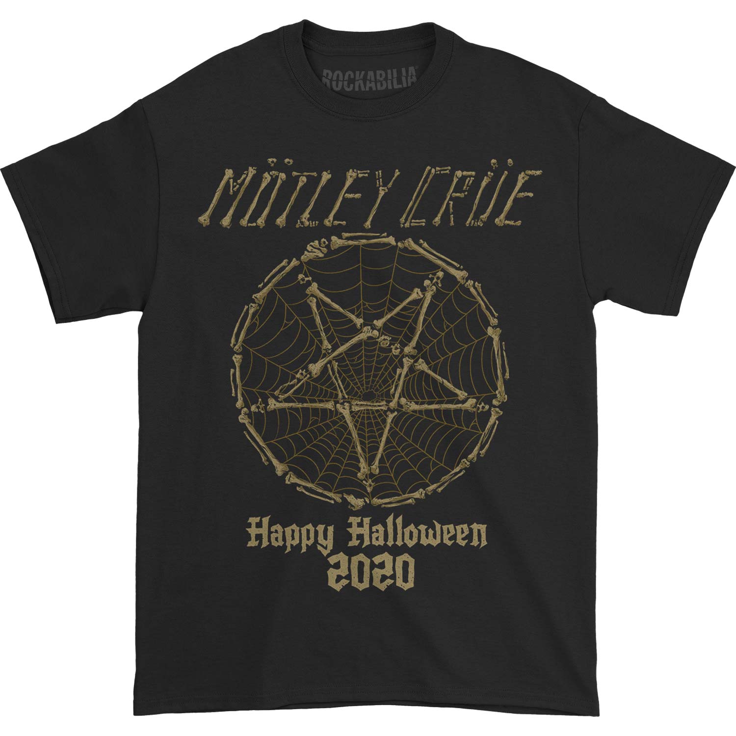 Motley Crue Glow-In-The-Dark Happy Halloween 2020 Pentagram (Rockabilia Exclusive) T-shirt Front