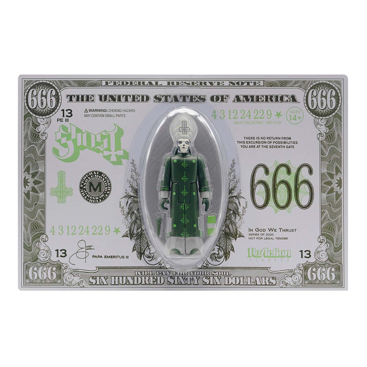 Ghost Super7 Mummy Dust 3.75" ReAction Figure Action Figure Front