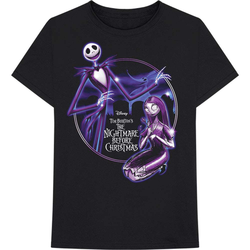 Nightmare Before Christmas Purple Graveyard Slim Fit T-shirt Front