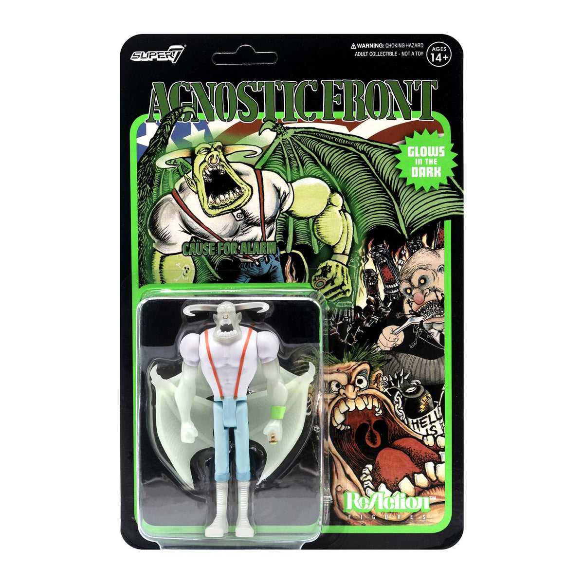 Agnostic Front Super7 Eliminator GID 3.75" ReAction Figure Action Figure Front