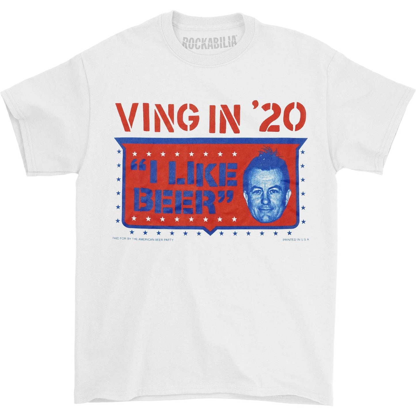 Fear Lee Ving "Ving In '20 - I Like Beer" Campaign T-shirt Front