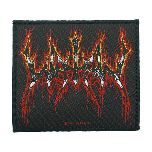 Watain Flaming Logo Woven Patch Front