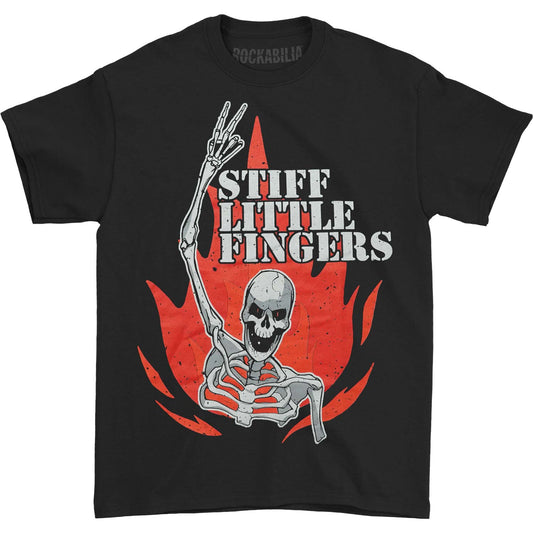 Stiff Little Fingers Skeleton Flame T-shirt Front