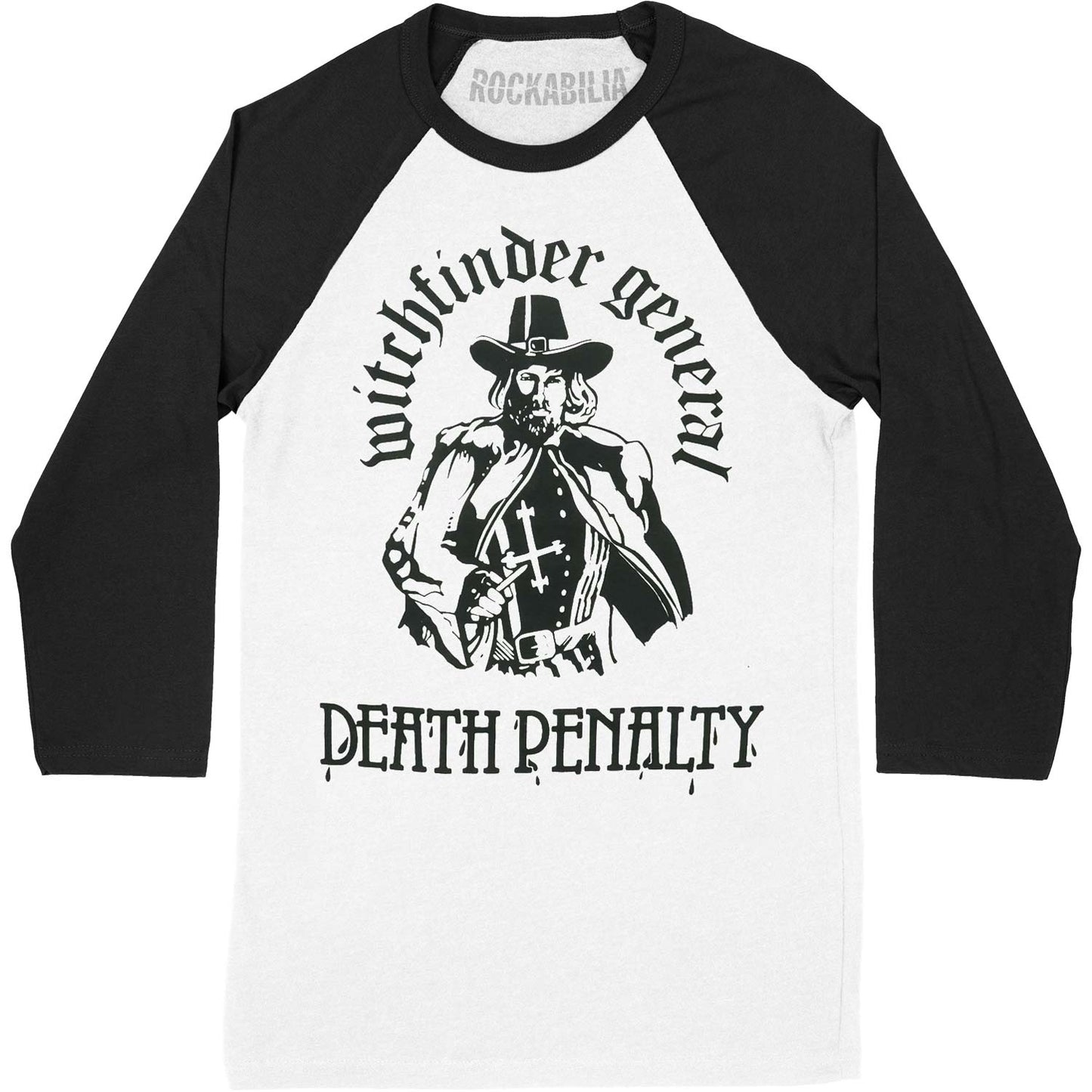 Witchfinder General (Band) Matthew Hopkins Raglan Baseball Jersey Front